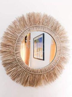 Raffia Mirror Wall Decor