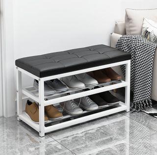 Shoe Bench Double Layer Shoe Rack Shoe Stool Storage Stool Frame Sofa foot rest chair bench
