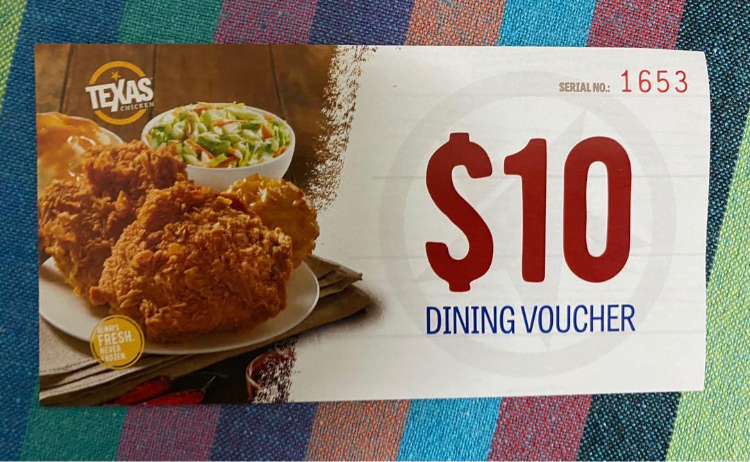 Texas chicken vouchers, Tickets & Vouchers, Vouchers on Carousell