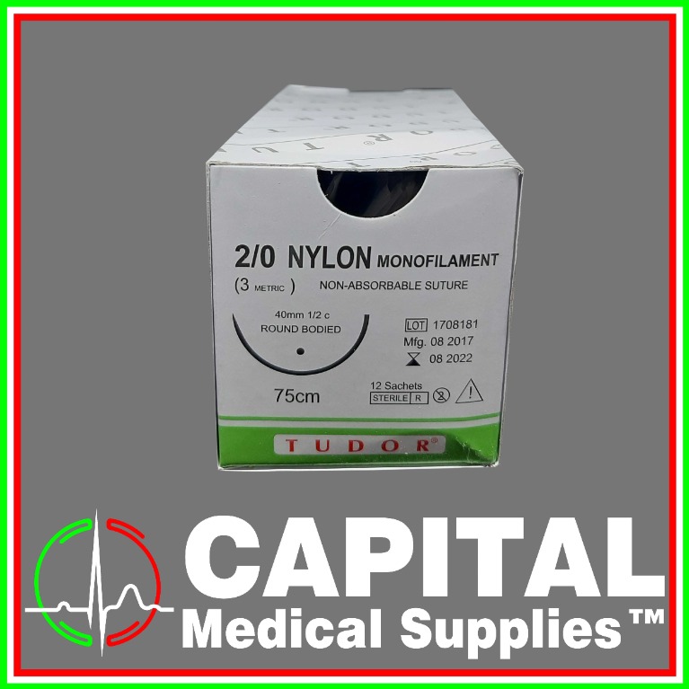 Tudor Nylon Monofilament Non Absorbable Suture Round 2 0 1 Pc Health Nutrition Health Monitors Weighing Scales On Carousell