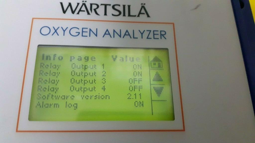 Wartsila G36a Oxygen Analyzer 01482 Software Ver. 2.11 Wartsila Moss A ...