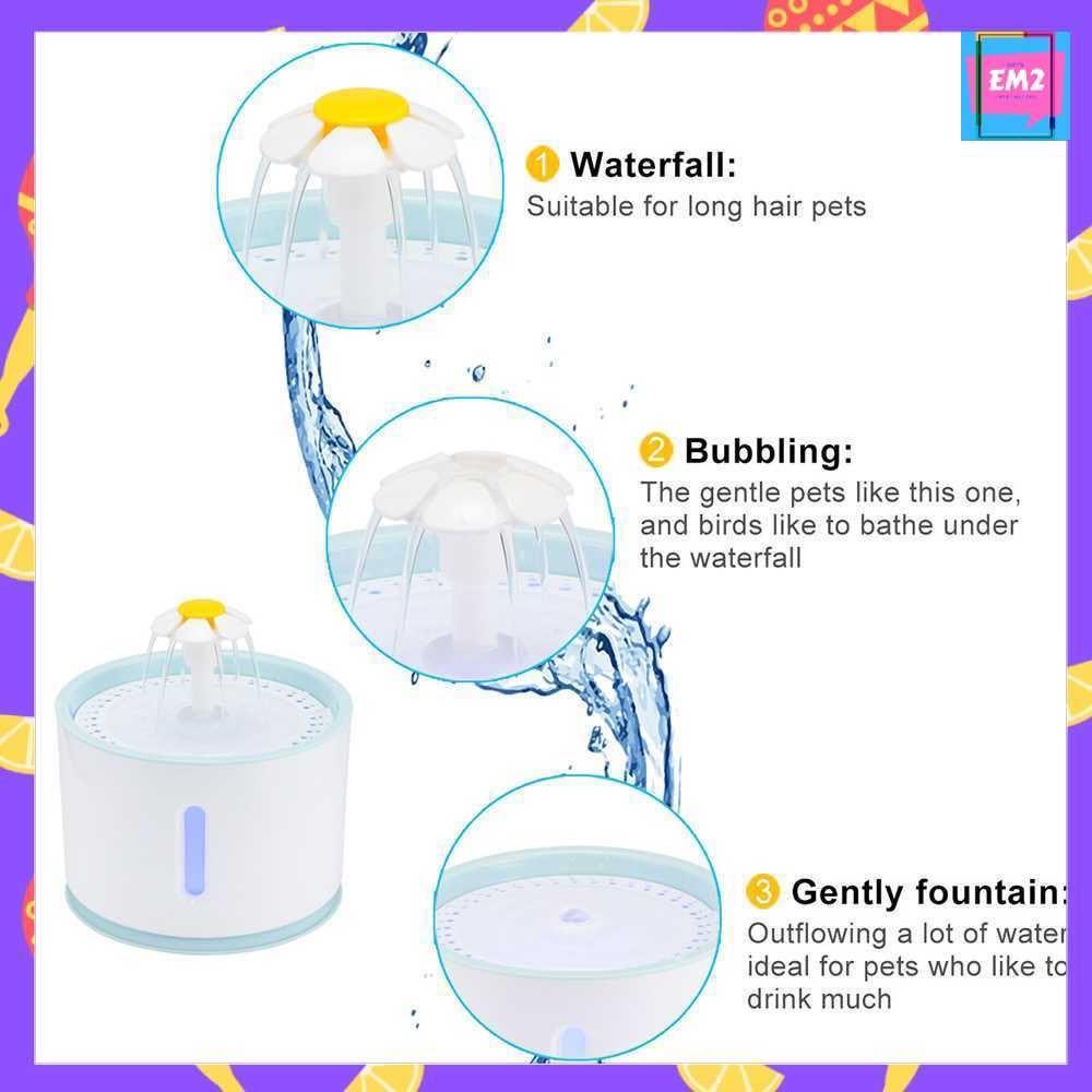 Water Fountain Kucing 2.4L Tempat minum kucing, Perlengkapan Hewan