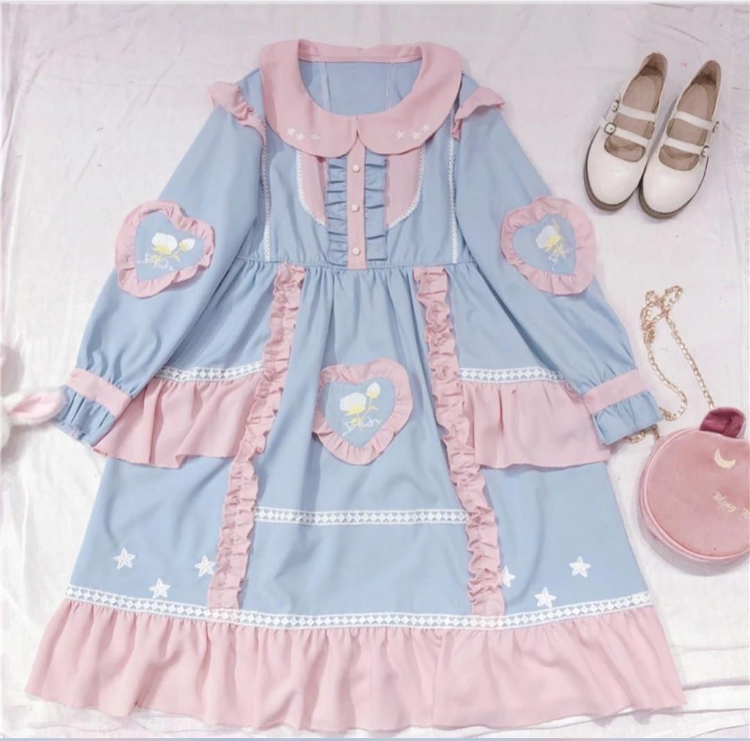 Youvimi Lolita Pastel Dress ( NEGO OKAYY!!), Women's Fashion, Dresses &  Sets, Dresses on Carousell