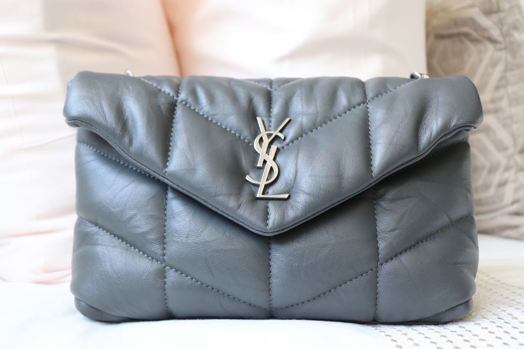 Loulou puffer toy bag sale in quilted wrinkled matte leather