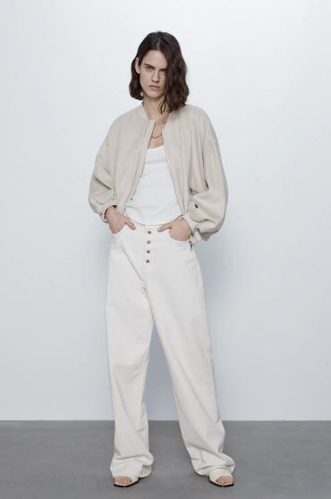 Zara faux suede deals bomber jacket