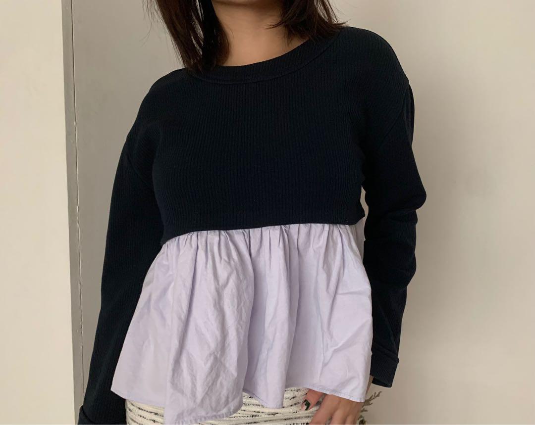 Zara Korean Style Long Sleeves (Category: Longsleeves) located in Quezon City. Submitted by fromthearchive (Listing ID 1109984800, Image 2). Description: - Fits XS-S - Thick Material - Minor Flaw, see last pic.