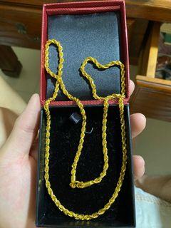 999 gold rope necklace
