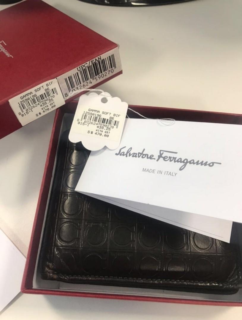 💯% Authentic Salvatore Ferragamo Men's Wallet (Category: Luxury Bags & Wallets) located in Manila. Submitted by redelicious (Listing ID 1110333987, Image 2). Description: 💯% Salvatore Ferragamo Wallet Men's authentic wallet Used but in very good condition 9/10 Original price: SGD 470 Comes with box, authenticity card, and original price tag Box has serial number that you can use to verify its authenticity Reasonable price for such high end bran