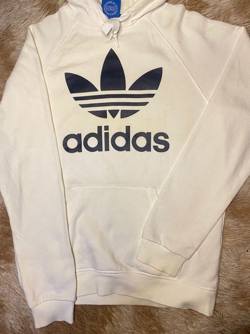 Adidas trefoil 2024 white hoodie