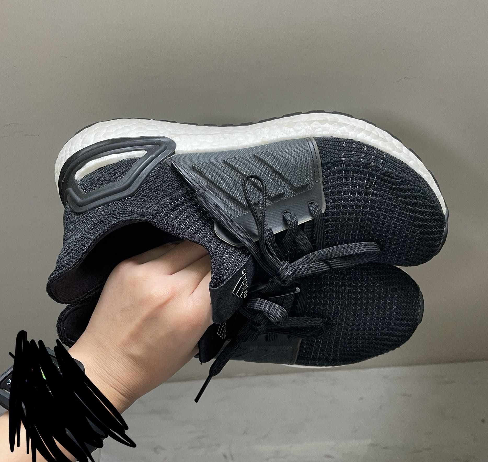 Adidas Ultra Boost 19 sneaker running shoe in black Women s