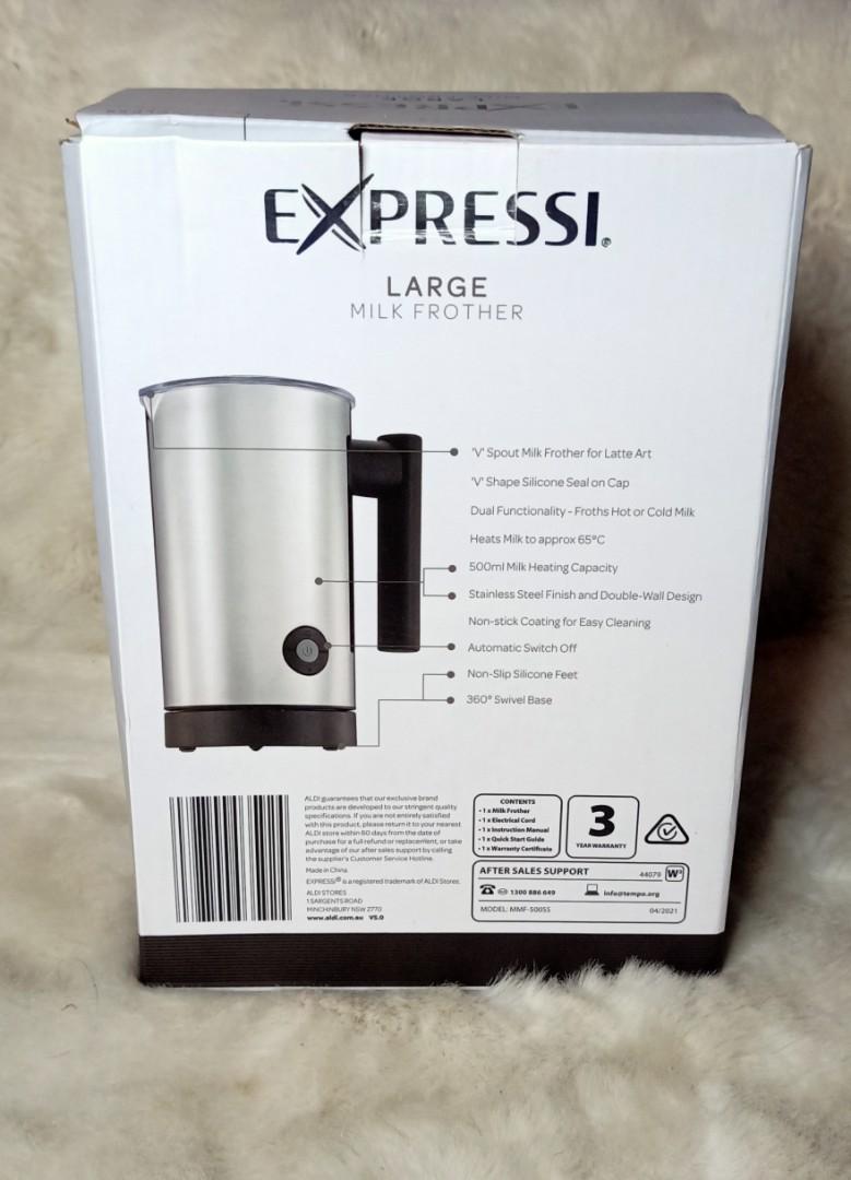 Aldi Expressi Milk Frother, 500ml, Limited Edition, Silver on Carousell