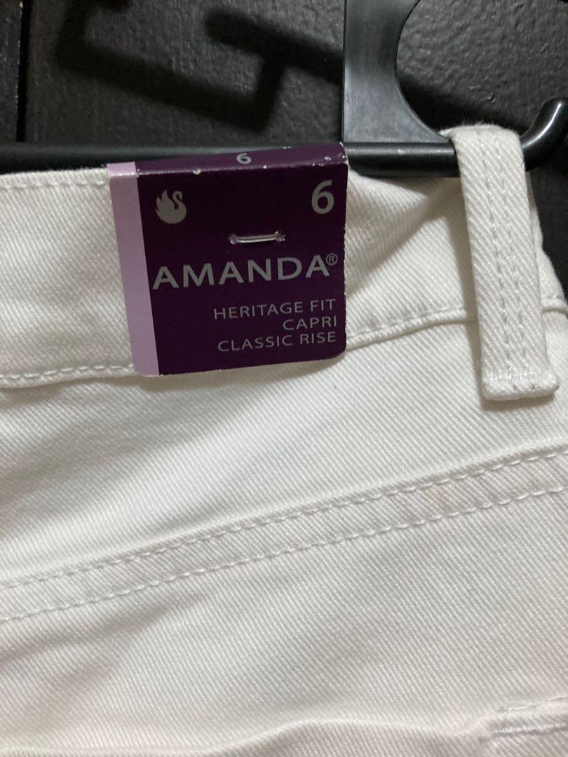 Amanda Heritage Fit Capri White Jeans Women s Fashion Bottoms