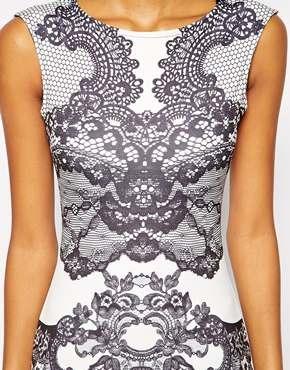 ASOS Lipsy Lace Print Dress in Scuba Women s Fashion Dresses Sets Dresses on Carousell