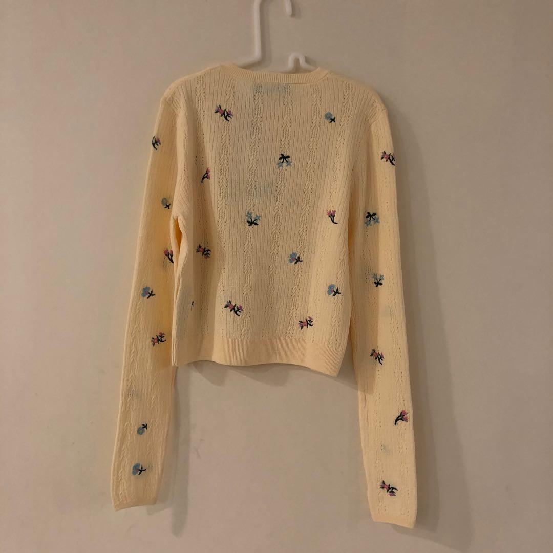 zara yellow floral cardigan