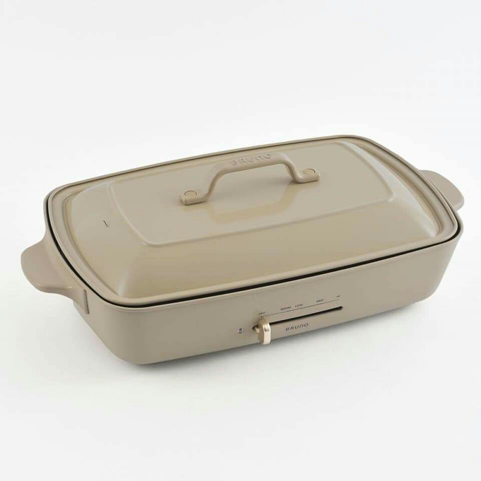 BRUNO 多功能電熱鍋 Hot Plate Grande Size (淺木色 Timber Brown) 全新 未開箱, 家庭電器, 廚房