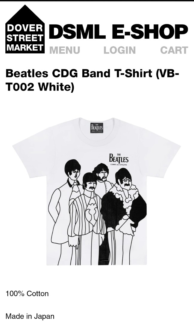 The Beatles x CDG, Luxury, Apparel on Carousell
