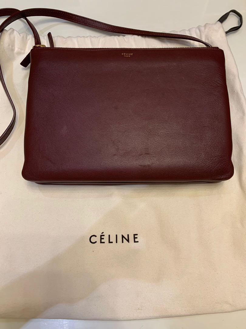Celine // Burgundy Leather Trio Bag – VSP Consignment