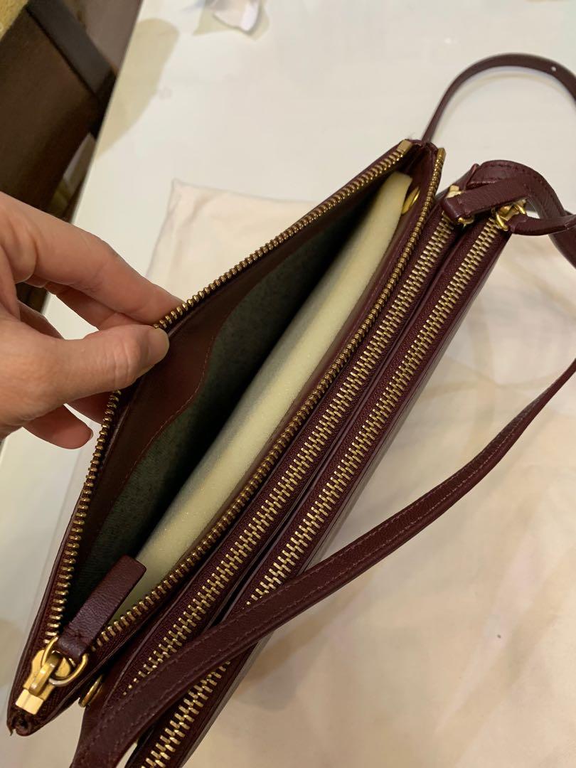 Celine Trio Small in burgundy, Luxury, Bags & Wallets on Carousell