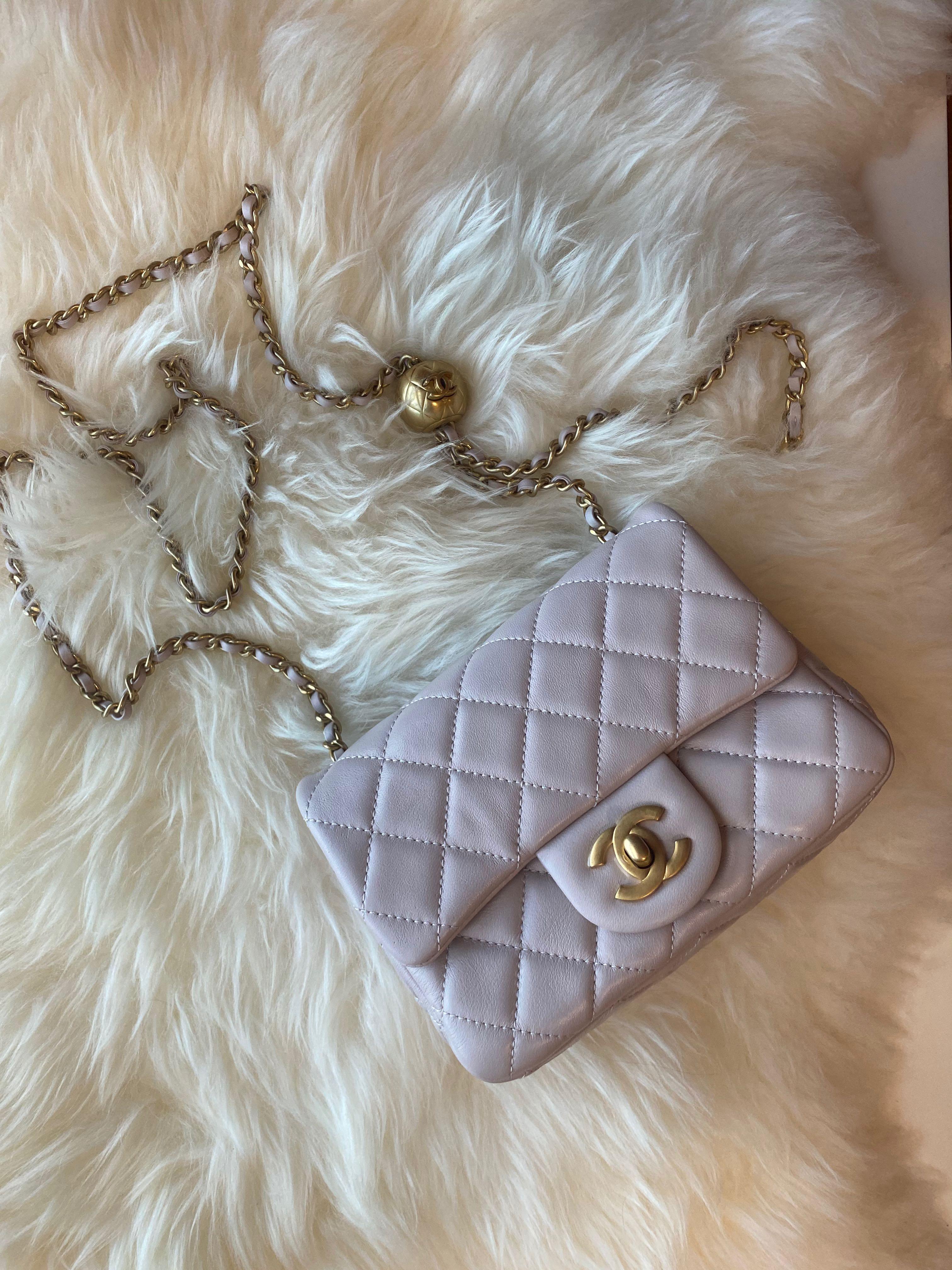Chanel Pearl Crush Rectangle Mini Flap in 21B Light Purple Lambskin AG   Brands Lover
