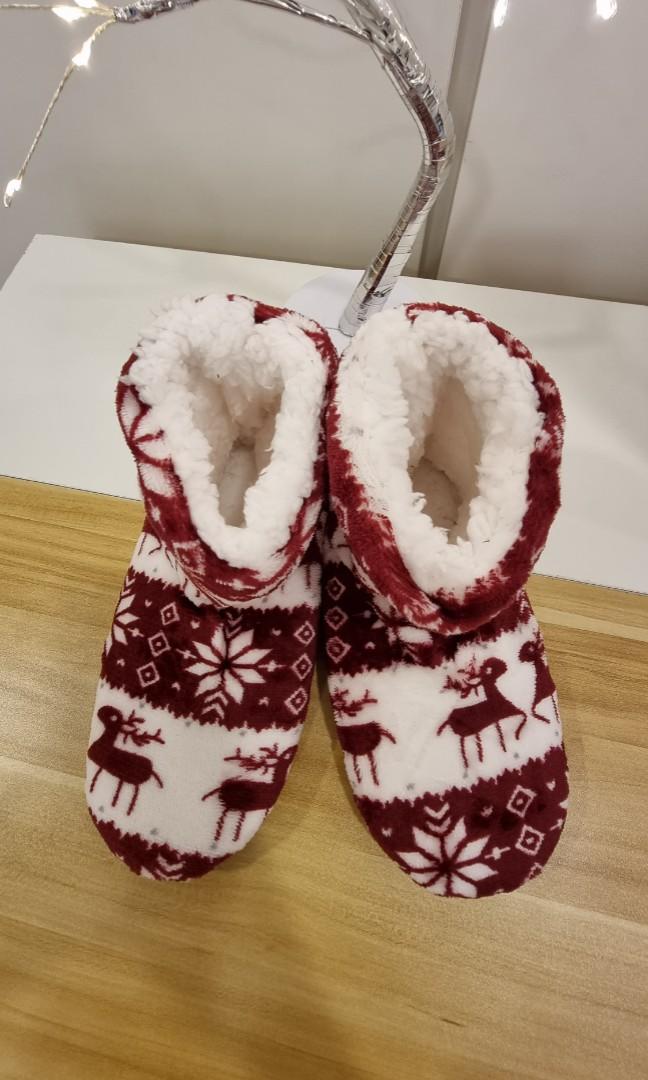 Christmas Reindeer Indoor Winter Uggs Slippers Boots