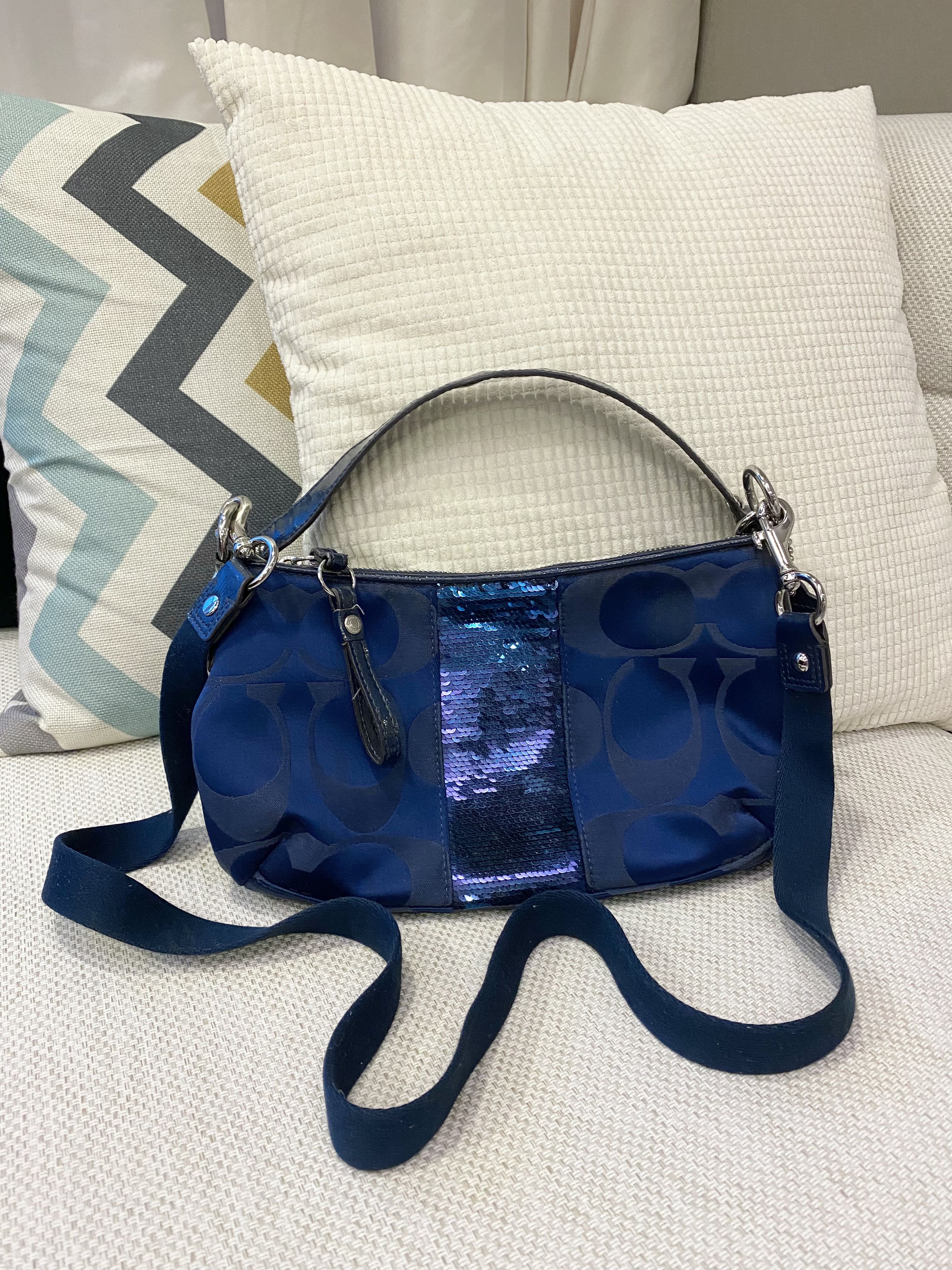 COACH Lori Leather Shoulder Bag in Blue | Lyst