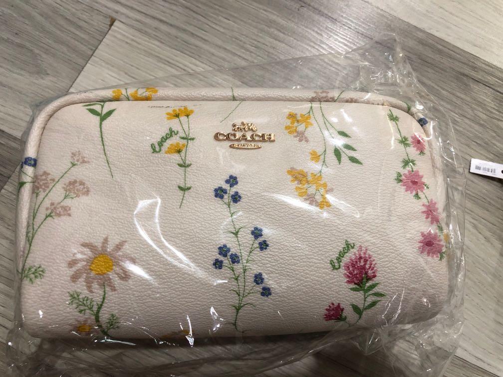 Coach floral on sale pouch