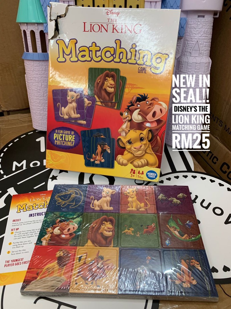 Disney's Lion King Matching Game, Hobbies &amp; Toys, Toys &amp; Games on Carousell