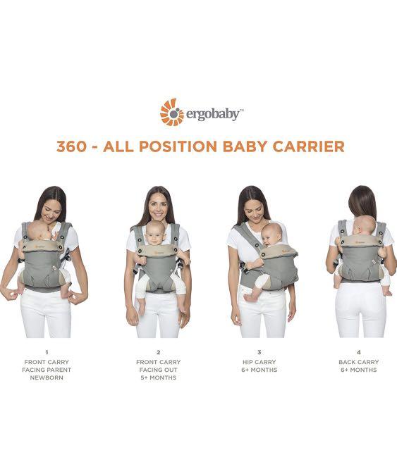Ergobaby 4 position 360 cool air carbon grey Babies Kids Going Out Carriers Slings on Carousell