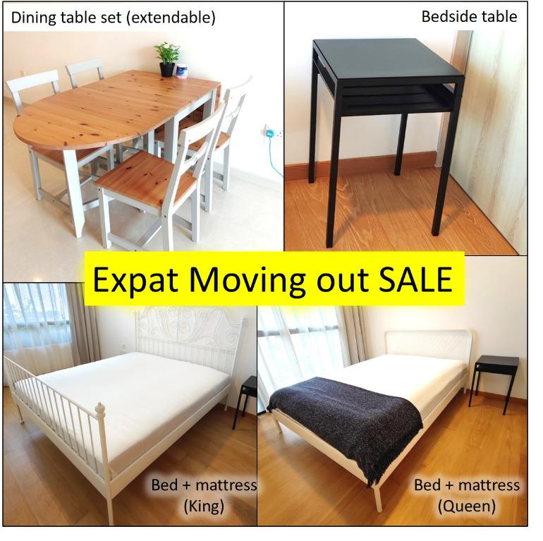 Expat moveout Sale (Dining table Solid pine wood), Furniture & Home