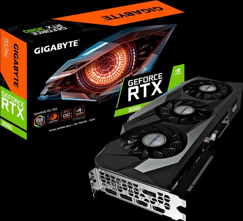 GIGABYTE RTX 3080 GAMING OC 10G VER1.0 無鎖, 電腦＆科技, 手提電腦