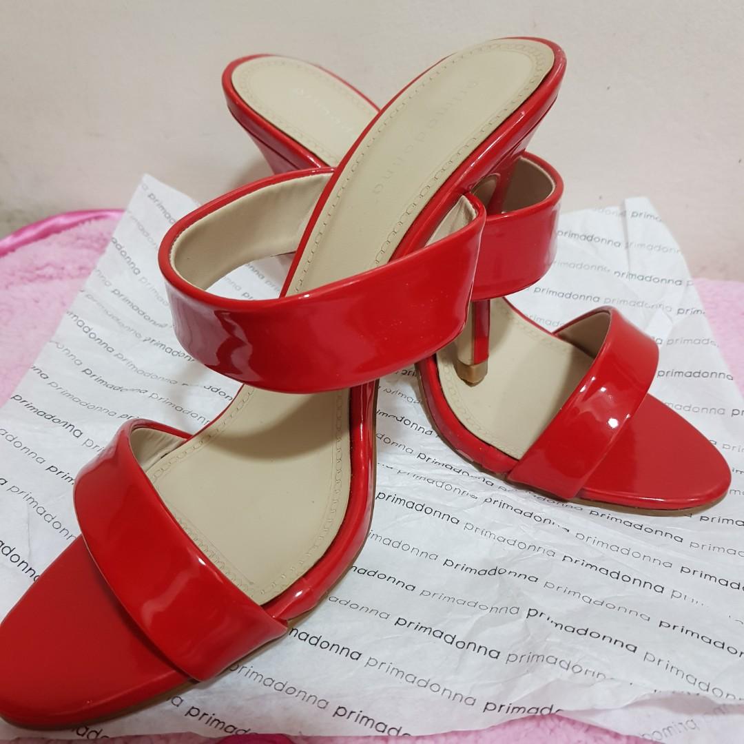 High Heels PRIMADONA (Category: Heels) located in Manila. Submitted by geecollection01 (Listing ID 1110299622, Image 3). Description: 💯 BRANDNEW Not used 2 Strap High Heels 4" heels Size 39 Red in Color.
