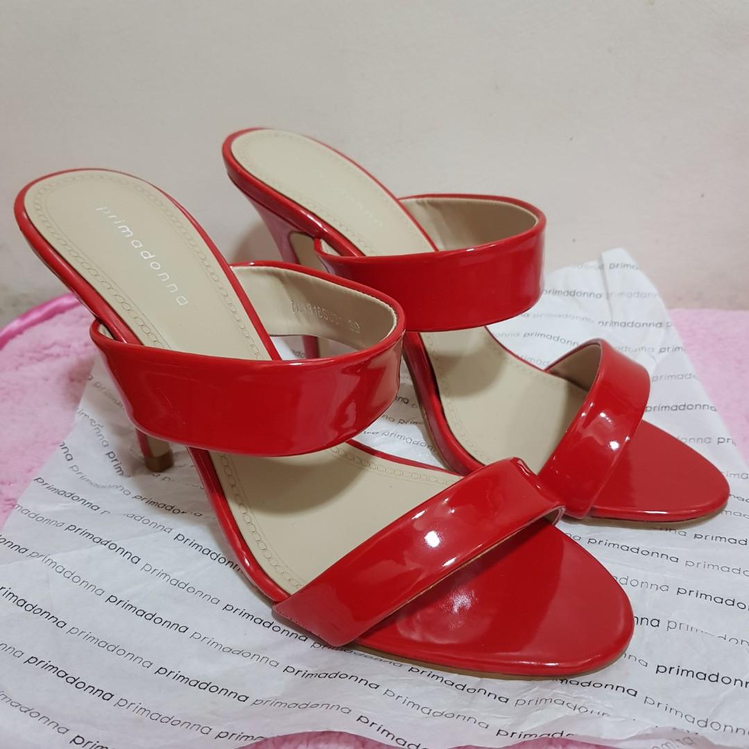 High Heels PRIMADONA (Category: Heels) located in Manila. Submitted by geecollection01 (Listing ID 1110299622, Image 2). Description: 💯 BRANDNEW Not used 2 Strap High Heels 4" heels Size 39 Red in Color.