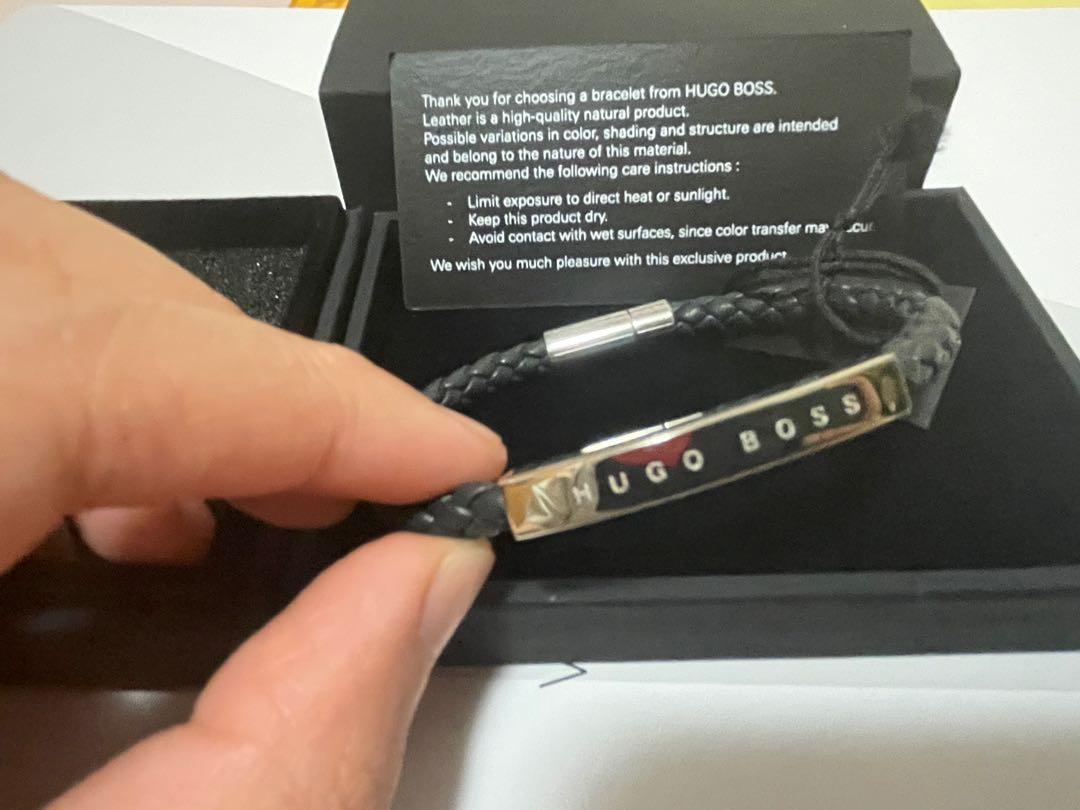 Mens leather bracelet hugo boss new arrivals