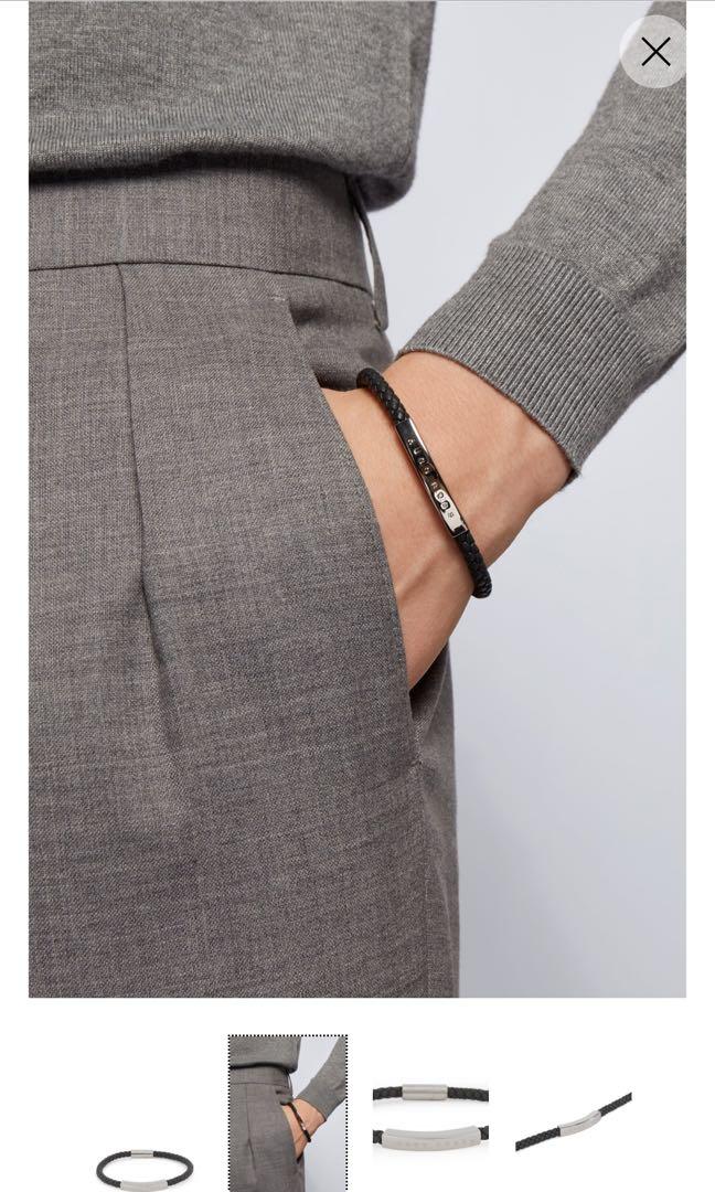 Hugo boss clearance leather bracelet mens