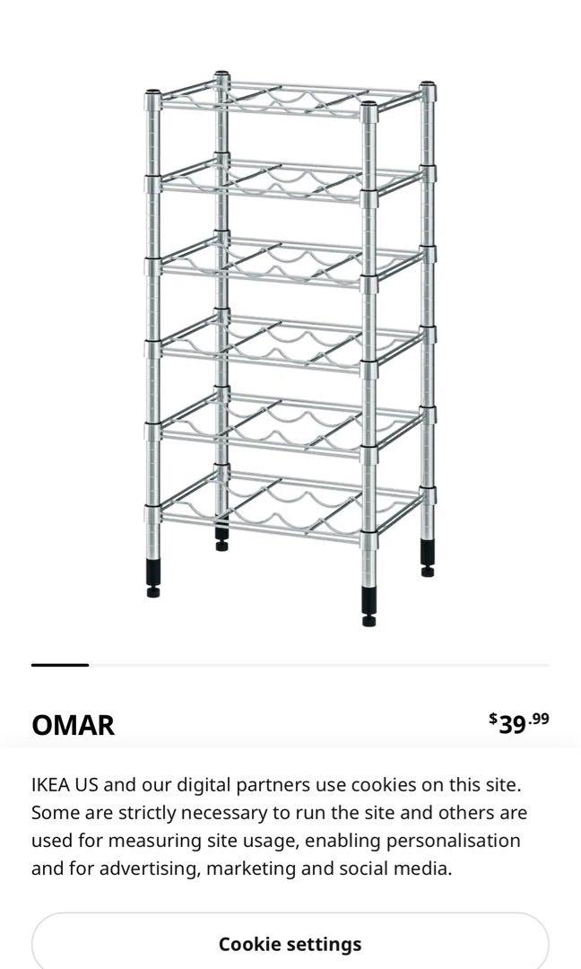 Ikea OMAR bottle shelves TV Home Appliances Kitchen Appliances Wine Cellar Storage on Carousell