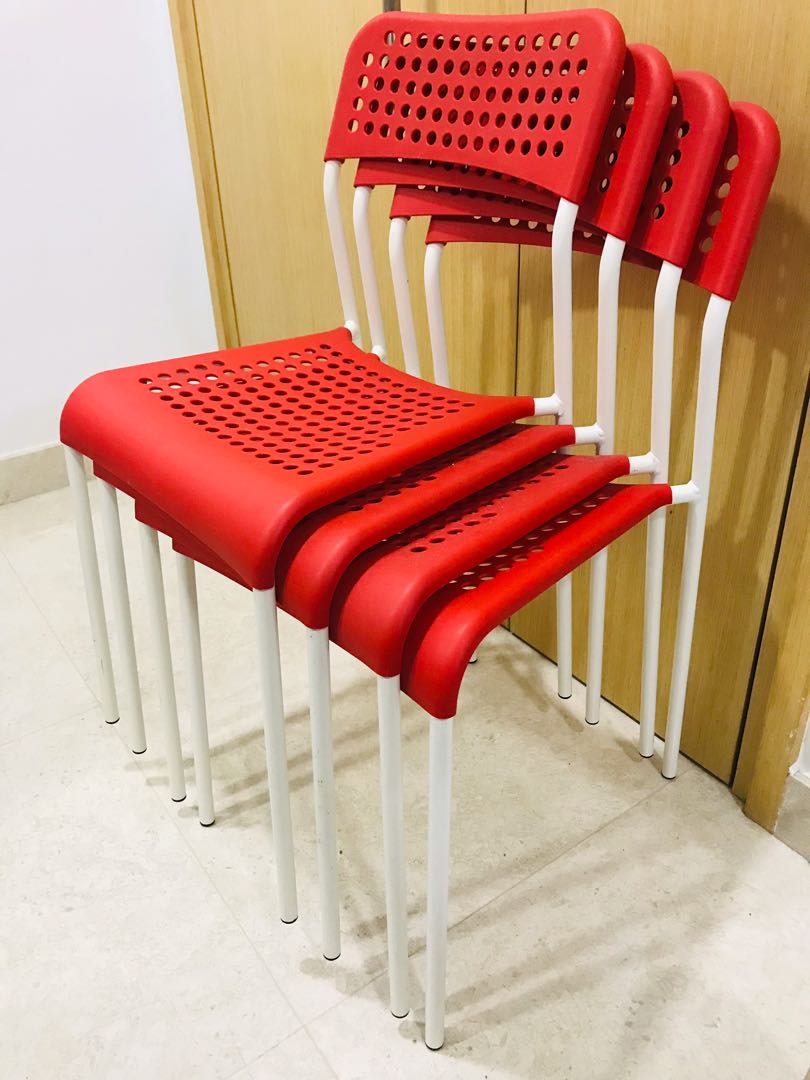IKEA Plastic Chair x 4, Furniture & Home Living, Furniture, Chairs on