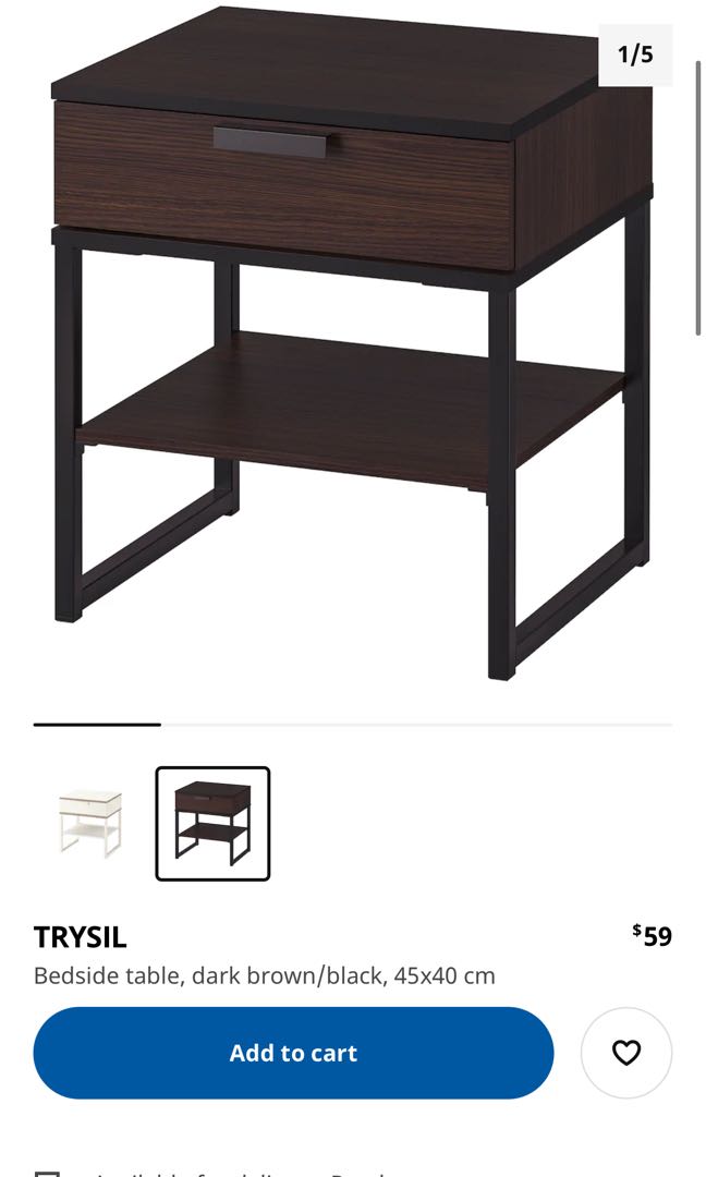 IKEA Trysil Bedside Table (Pickup Only), Furniture & Home Living