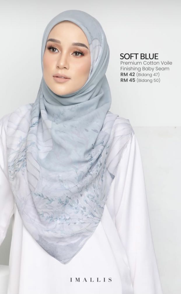 Custom Digital Printing Tudung Bawal Bidang 50 Muslim Cotton Voile