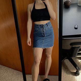 Kookai blue denim skirt