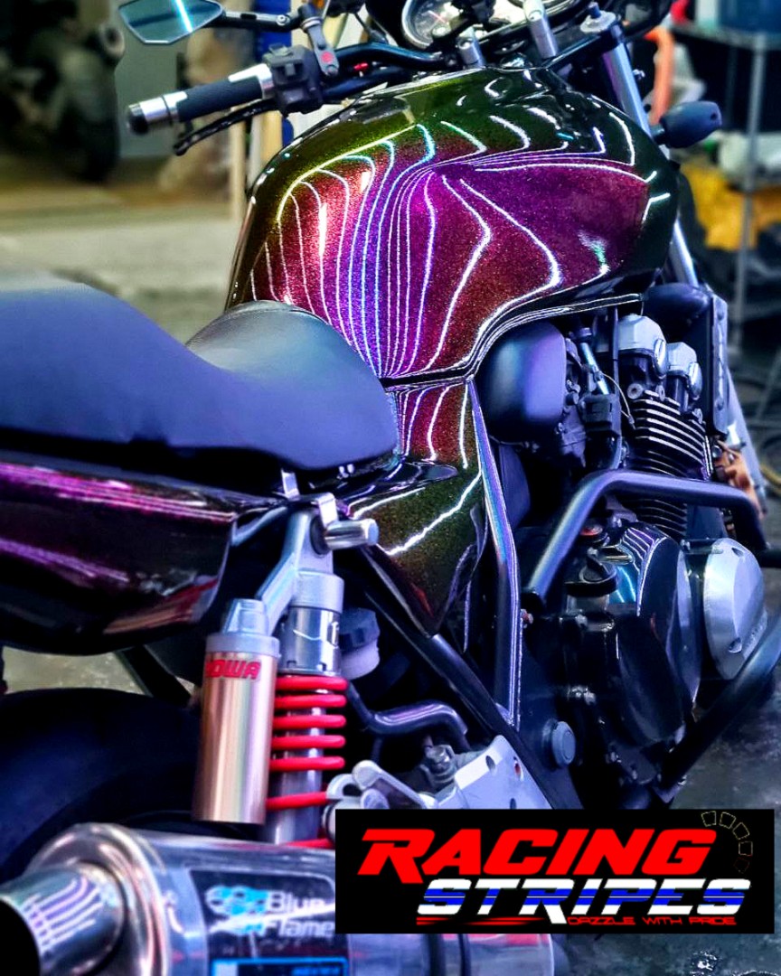 MOTORCYCLE SPRAY PAINTING., Motorcycles, Motorcycle Apparel on Carousell