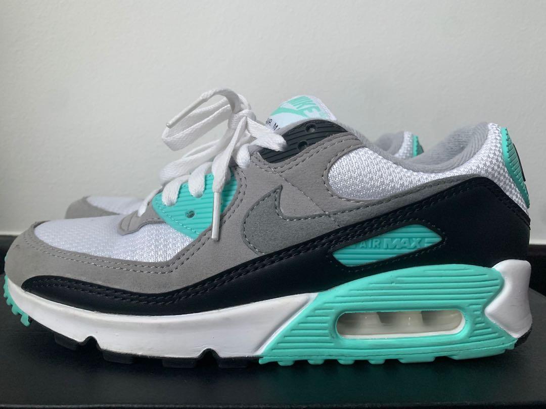 Nike air max 90 discount recraft trainers in white/turquoise