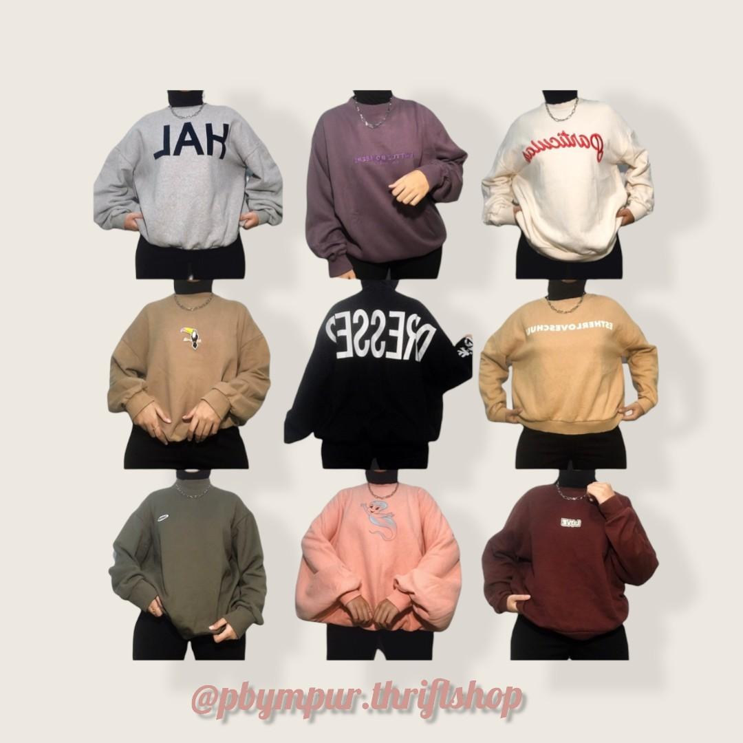 paket usaha thrift crewneck oversize