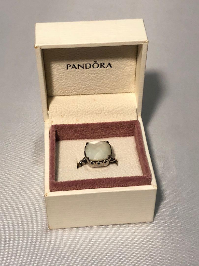 Pandora White Mother of Pearl Ring 