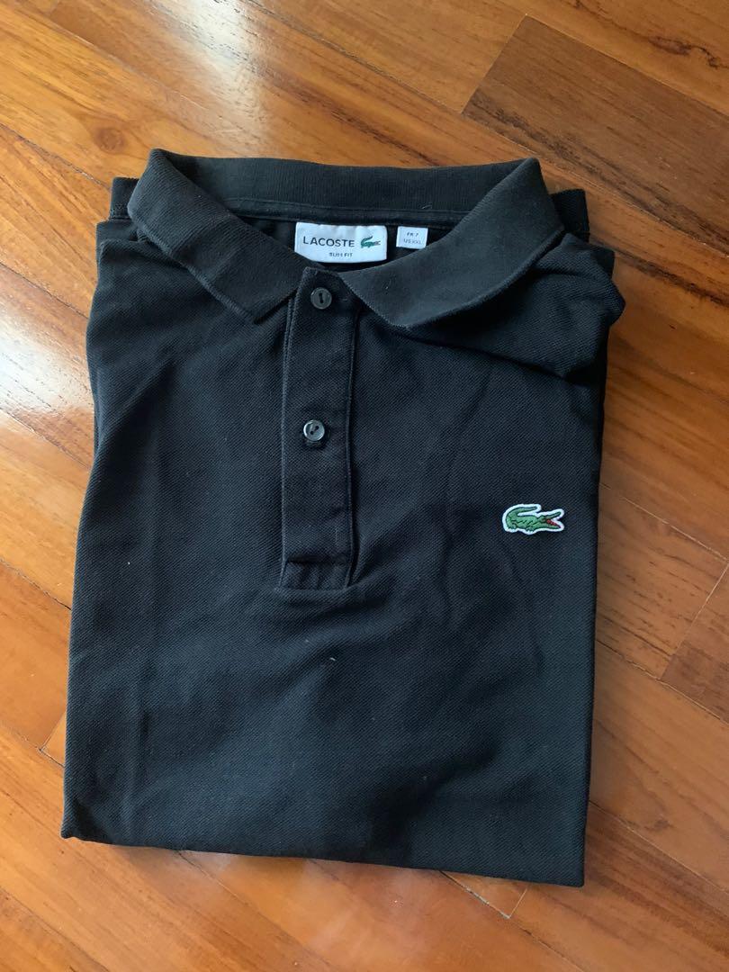 Polo Shirt Lacoste Slim Fit, Fesyen Pria, Pakaian , Atasan di Carousell