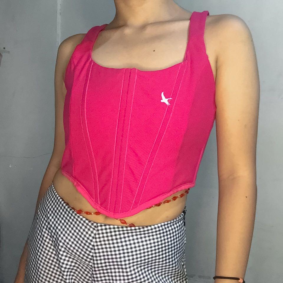 Fuchsia pink corset inspired , Women's Fashion, Tops, Others Tops on ...