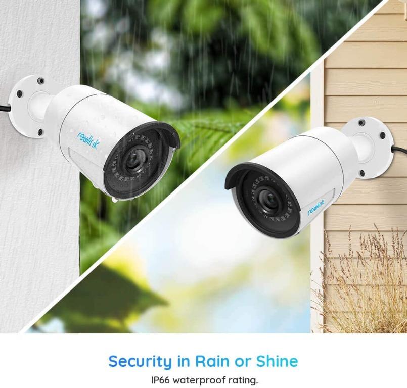  REOLINK Outdoor Security IP Camera, 5MP PoE Outdoor Indoor  Home Surveillance, IP66 Waterproof, IR Night Vision, Motion Detection, Work  with Smart Home, Up to 128GB Micro SD Card, RLC-410-5MP 