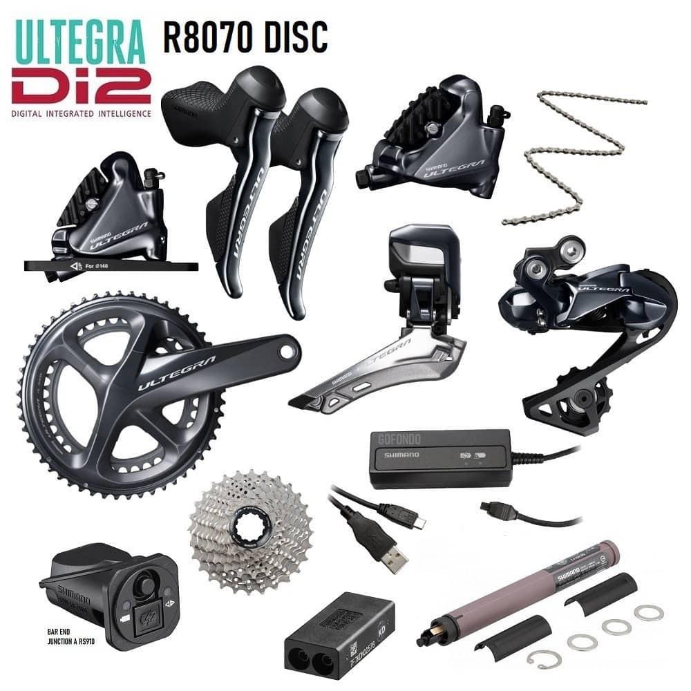 Shimano Ultegra DI2 Disc Brake R8070 Full Groupset NO Include BB