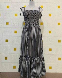 Spaghetti Stripe Smocked Maxi Dress