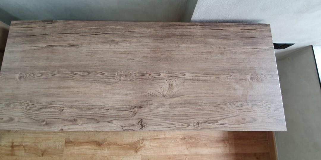 Study table. (Category: Tables & Sets) located in Singapore. Submitted by collectorgotham (Listing ID 1110354955, Image 3). Description: Height 76.5 cm X length 120 cm X width 48 cm beautiful wood grain laminated table light scratches on top ( refer to pic please) seldom use so selling.