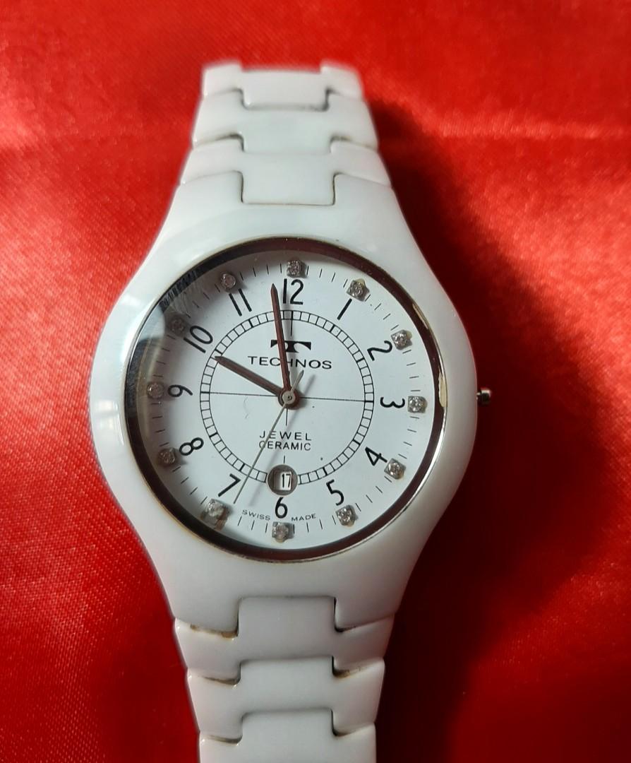 Technos watch ceramic sapphire strap swiss made unisex Men s